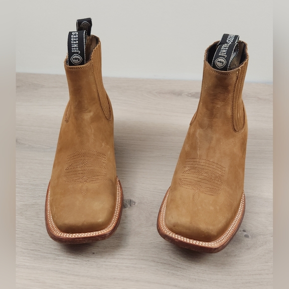Jinetes Boots Mens 9.5 Brown Square Toe Suede Slip On Made In Mexico - Picture 16 of 16